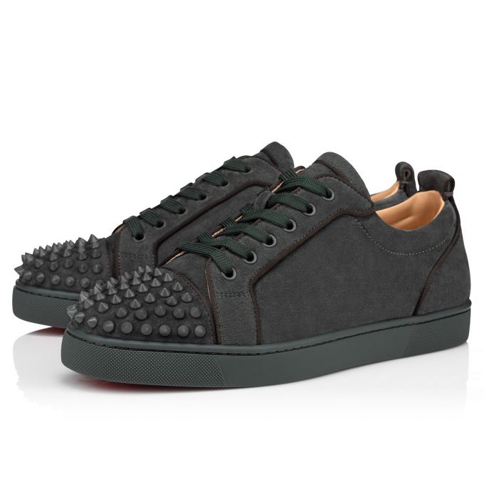 Christian Louboutin Louis Junior Sp 000 Mat Veau Velours Sneakers Muške Patike Tamno Sive | RS-12533