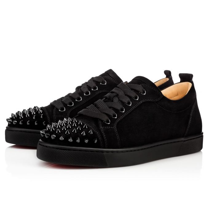 Christian Louboutin Louis Junior Sp 000 Veau Velours Sneakers Ženske Patike Crne | RS-17609