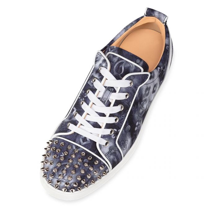 Christian Louboutin Louis Junior Spikes Orlato Cotton Sneakers Muške Patike Visebojne Srebrne | RS-59422