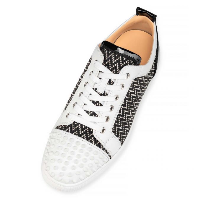 Christian Louboutin Louis Junior Spikes Orlato Cotton Sneakers Muške Patike Bijele Crne | RS-84802