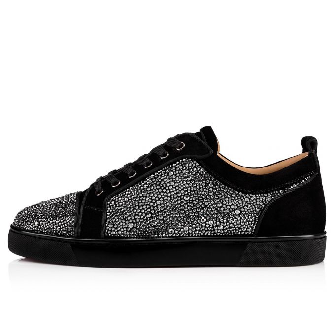 Christian Louboutin Louis Junior St 000 Strass Sneakers Muške Patike Crne | RS-72752