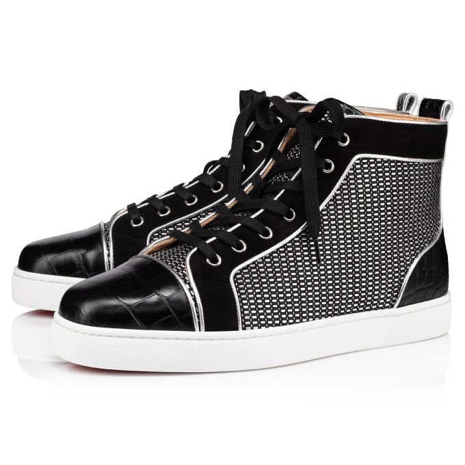 Christian Louboutin Louis Orlato Cotton Sneakers Muške Patike Crne | RS-65191