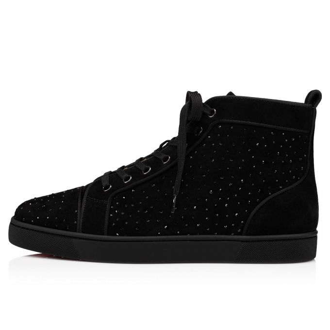 Christian Louboutin Louis Orlato Creative Koža Sneakers Muške Patike Crne | RS-05670