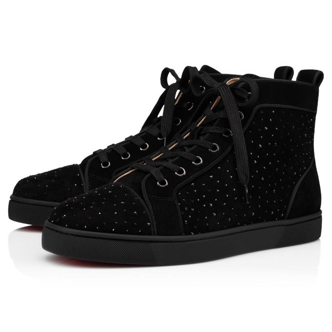 Christian Louboutin Louis Orlato Creative Koža Sneakers Muške Patike Crne | RS-05670