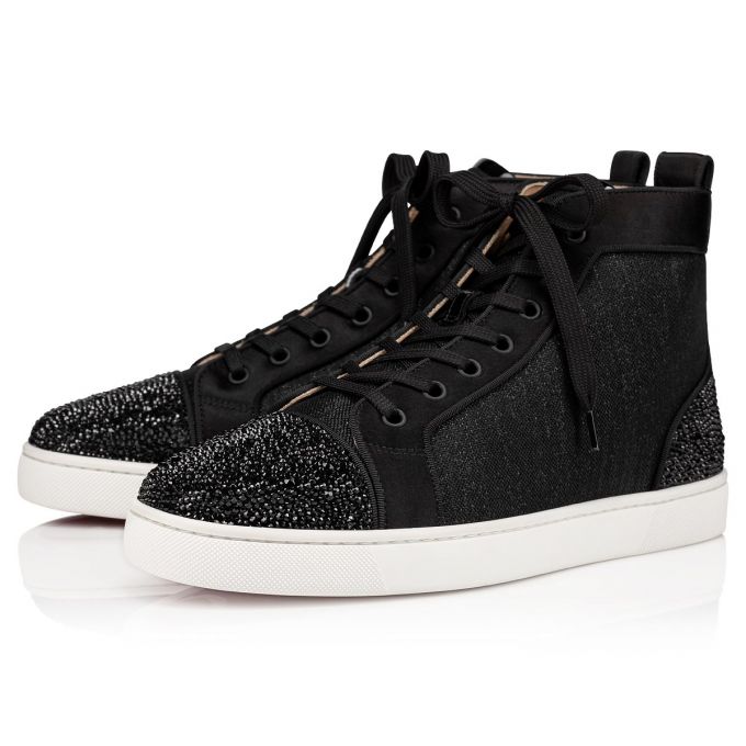 Christian Louboutin Louis P Strass 000 Version Strass Sneakers Muške Patike Crne | RS-83977