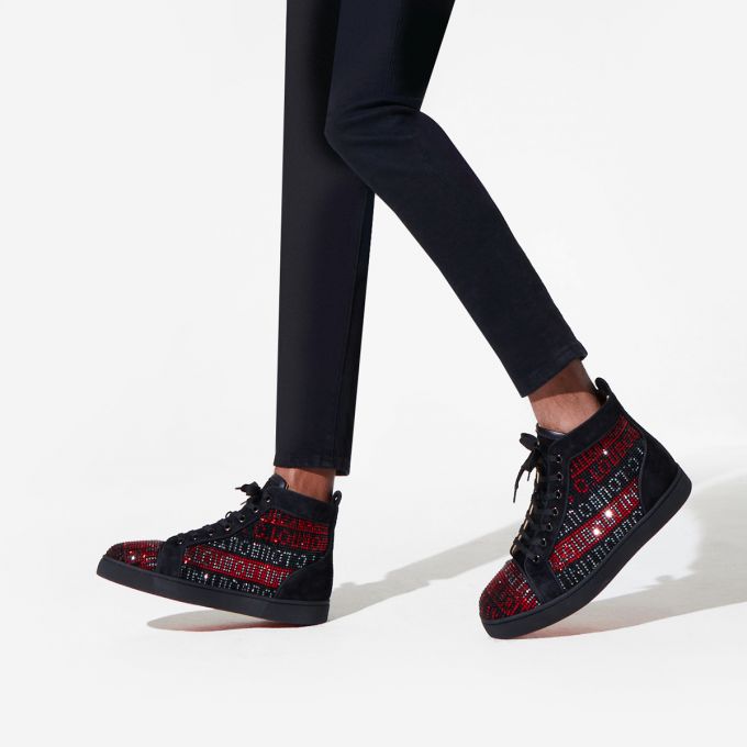 Christian Louboutin Louis Strass Sneakers Muške Patike Crne Visebojne | RS-84931