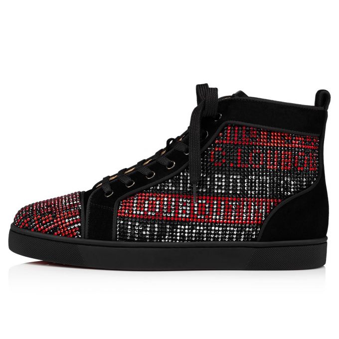 Christian Louboutin Louis Strass Sneakers Muške Patike Crne Visebojne | RS-84931