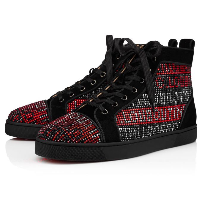 Christian Louboutin Louis Strass Sneakers Muške Patike Crne Visebojne | RS-84931