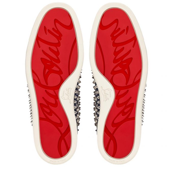 Christian Louboutin Louis Version Veau Velours Sneakers Muške Patike Tamno Plave Srebrne | RS-13989