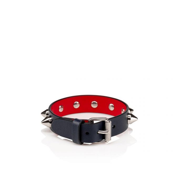 Christian Louboutin M Loubilink Bracelet 15 Calf P Bracelets Muške Bracelets Tamnoplave Srebrne | RS-55918