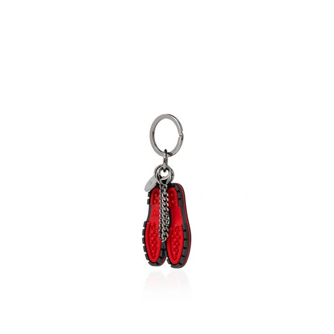 Christian Louboutin M Lug Sole Metallic Finish Keyrings Muške Privjesak Za Ključeve Crne Crvene | RS-22279