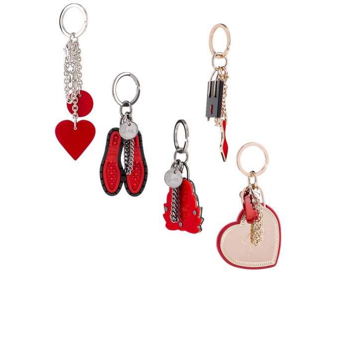 Christian Louboutin M Lug Sole Metallic Finish Keyrings Muške Privjesak Za Ključeve Crne Crvene | RS-22279