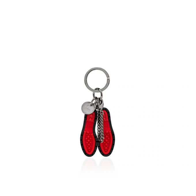 Christian Louboutin M Lug Sole Metallic Finish Keyrings Muške Privjesak Za Ključeve Crne Crvene | RS-22279