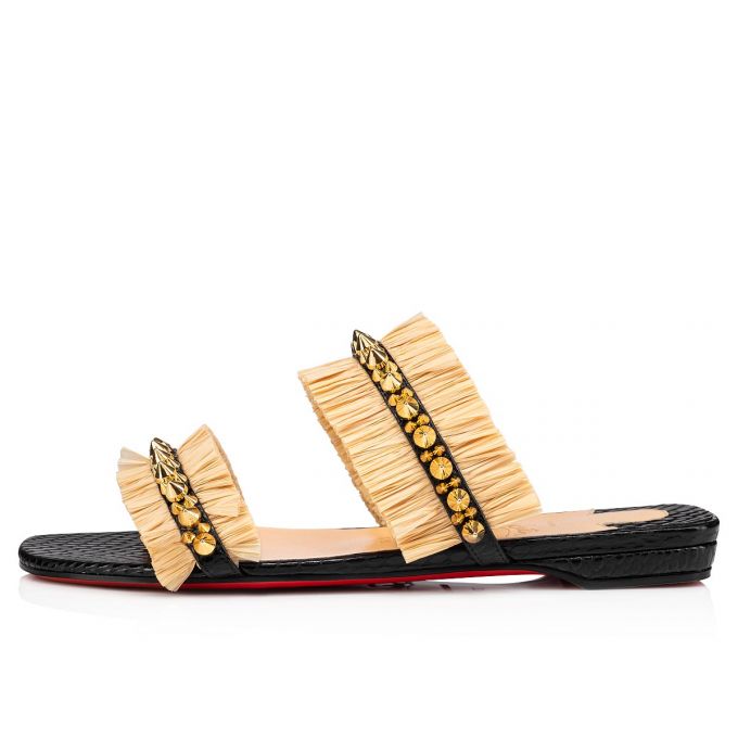 Christian Louboutin Marivodou Calf Mules Ženske Mules Crne Bež | RS-49895