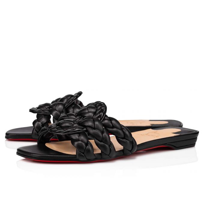 Christian Louboutin Marmela Nappa Flats Ženske Flats Crne | RS-88764