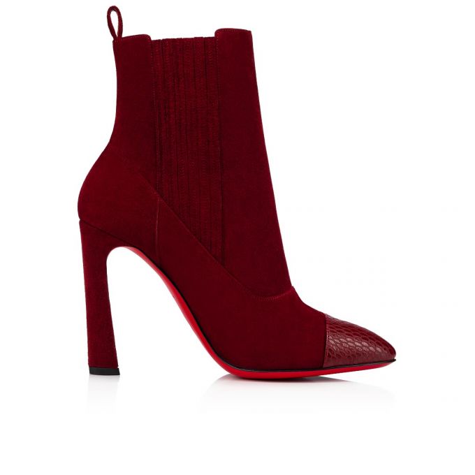 Christian Louboutin Me In The 90s 100 Tanin Veau Velours Boots Ženske Čizme Bordo | RS-02762