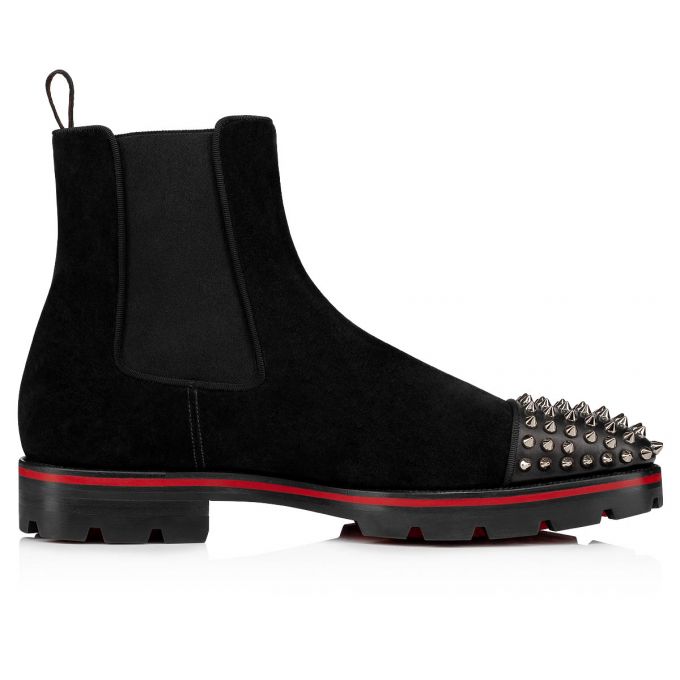 Christian Louboutin Melon Spikes 000 Calf Booty Muške Čizme Crne | RS-22812