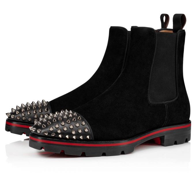 Christian Louboutin Melon Spikes 000 Calf Booty Muške Čizme Crne | RS-22812