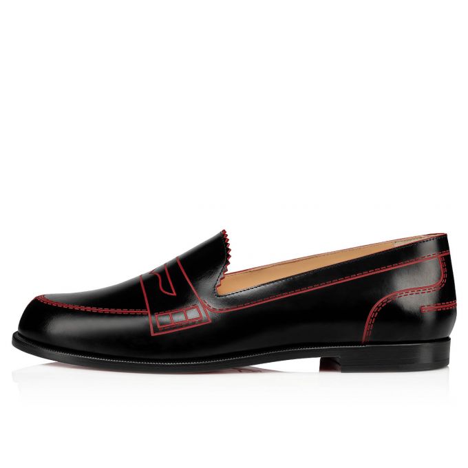 Christian Louboutin Mocalaureat 000 Calf Flats Ženske Flats Crne Crvene | RS-25535