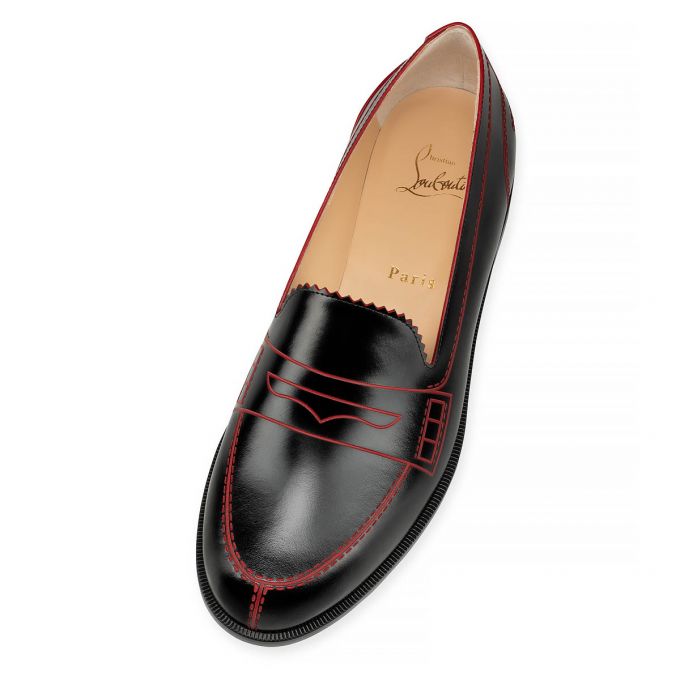 Christian Louboutin Mocalaureat 000 Calf Flats Ženske Flats Crne Crvene | RS-25535