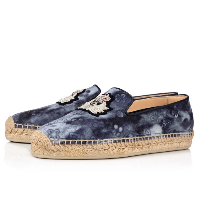 Christian Louboutin Nanou Orlato Cotton Espadrilles Ženske Espadrilles Visebojne Plave | RS-20979