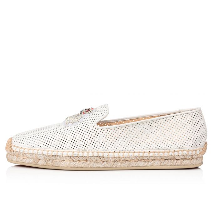 Christian Louboutin Nanou Orlato Nappa Espadrilles Ženske Espadrilles Bijele | RS-77245