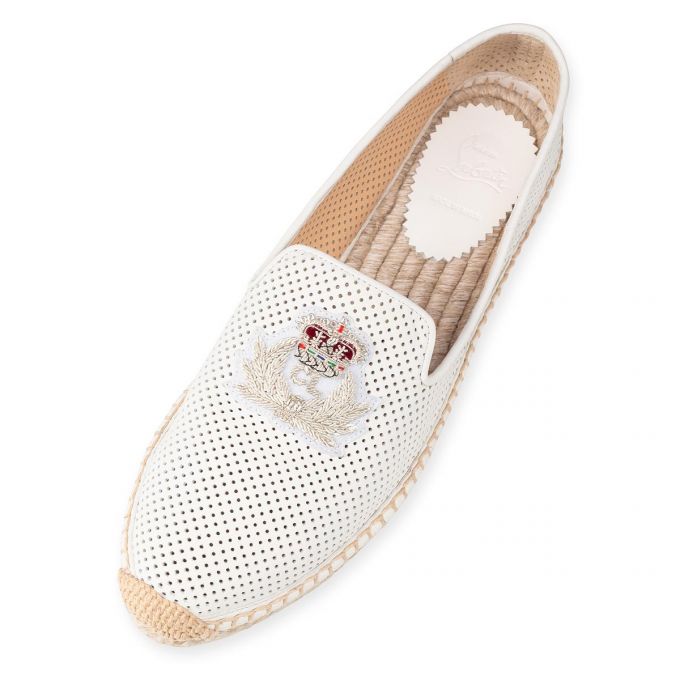 Christian Louboutin Nanou Orlato Nappa Espadrilles Ženske Espadrilles Bijele | RS-77245