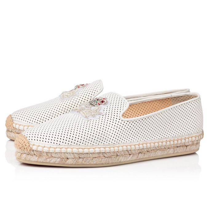 Christian Louboutin Nanou Orlato Nappa Espadrilles Ženske Espadrilles Bijele | RS-77245