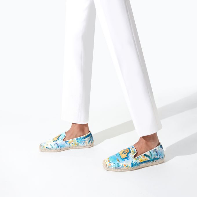 Christian Louboutin Nanou Orlato Silk Espadrilles Muške Espadrilles & Sandals Visebojne Bijele | RS-51008