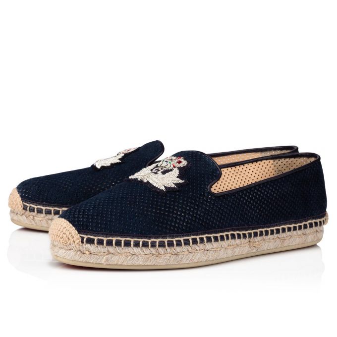 Christian Louboutin Nanou Orlato Veau Velours Espadrilles Ženske Espadrilles Plave | RS-15577