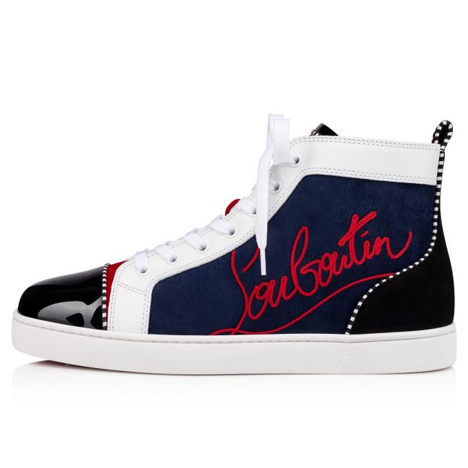 Christian Louboutin Navy Louis 000 Version Veau Velours Sneakers Muške Patike Visebojne | RS-45960