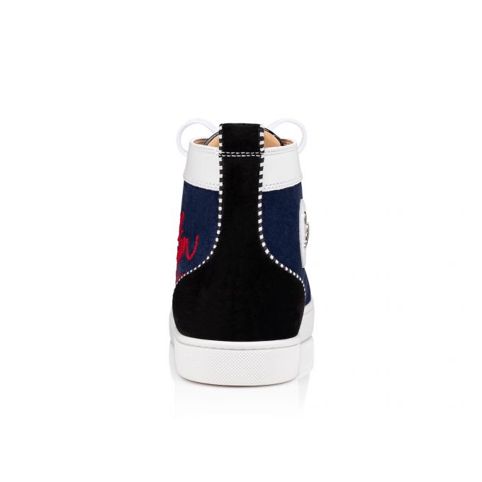 Christian Louboutin Navy Louis 000 Version Veau Velours Sneakers Muške Patike Visebojne | RS-45960