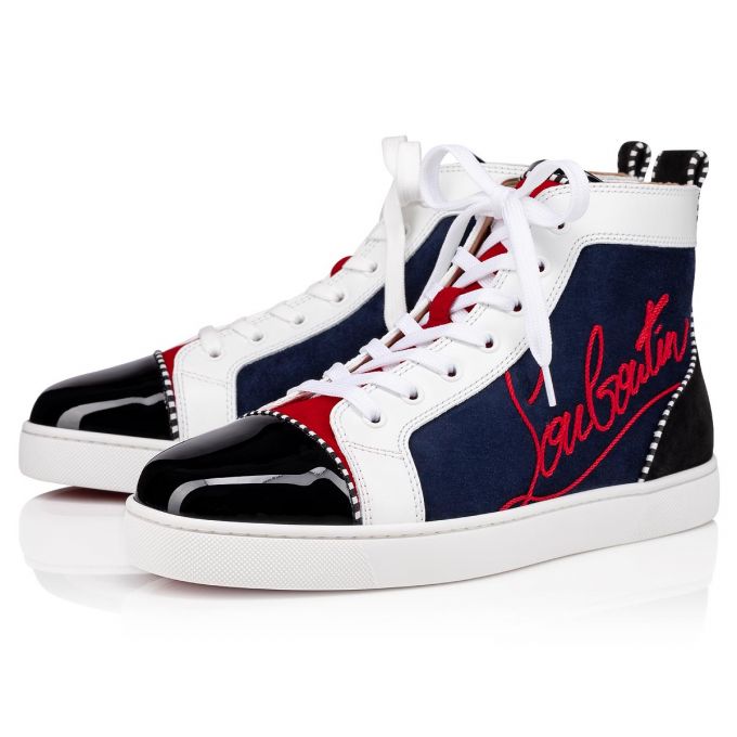 Christian Louboutin Navy Louis 000 Version Veau Velours Sneakers Muške Patike Visebojne | RS-45960