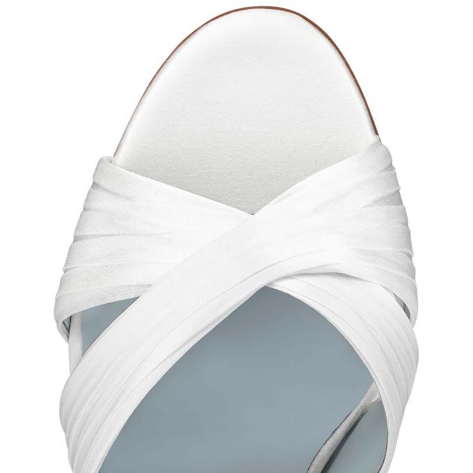 Christian Louboutin Nicol Is Back 85 Crepe Satin/Satin/Lurex Mules Ženske Mules Bijele Plave | RS-89060