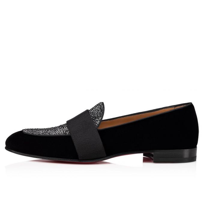 Christian Louboutin Night On The Ni 000 Version Velvet Loafer Muške Loafers Crne | RS-53090