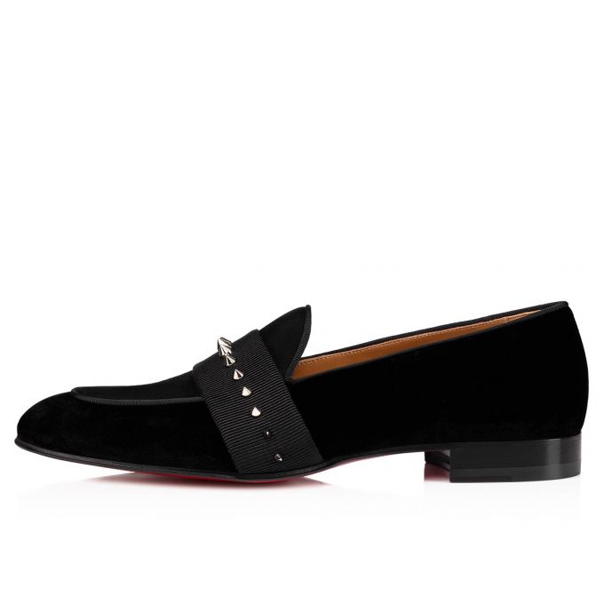 Christian Louboutin Nit Night Classic Fabric Loafer Muške Loafers Crne Srebrne | RS-91714