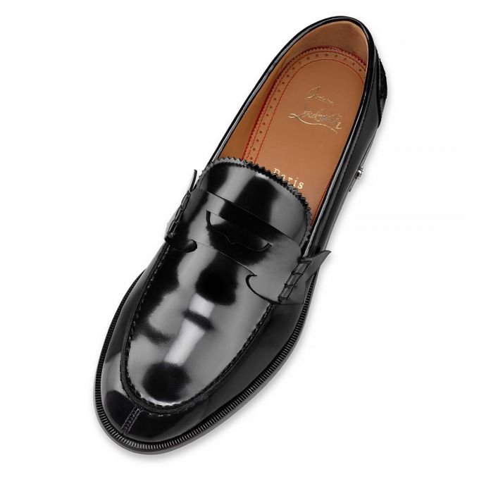 Christian Louboutin No Penny Calf Loafer Muške Loafers Crne | RS-41412