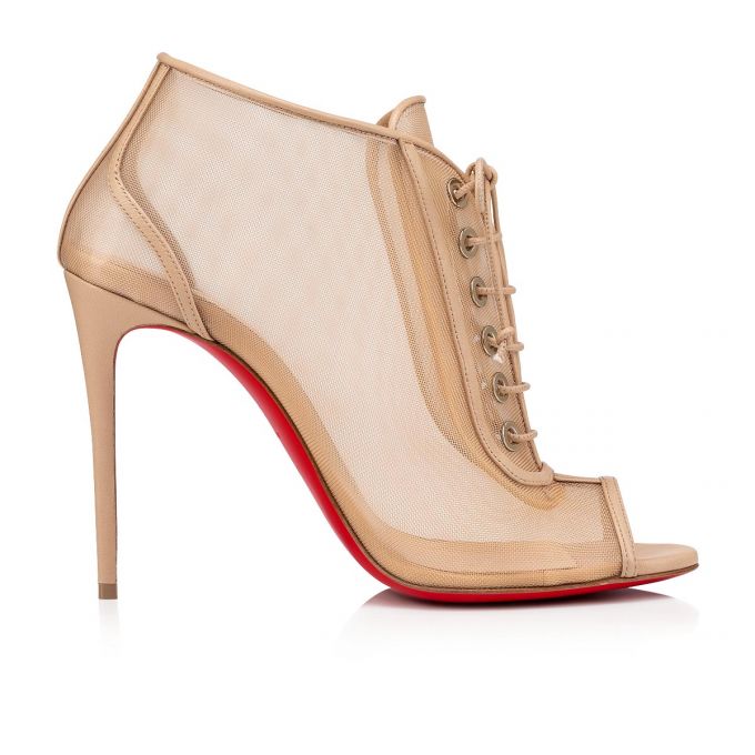 Christian Louboutin Open Ondessa 100 Lace Boots Ženske Čizme Bež | RS-60051