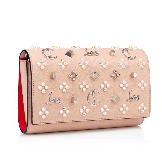 Christian Louboutin Paloma Clutch Classic Koža Pouches Ženske Pouches Roze Zlatne Bijele | RS-27168