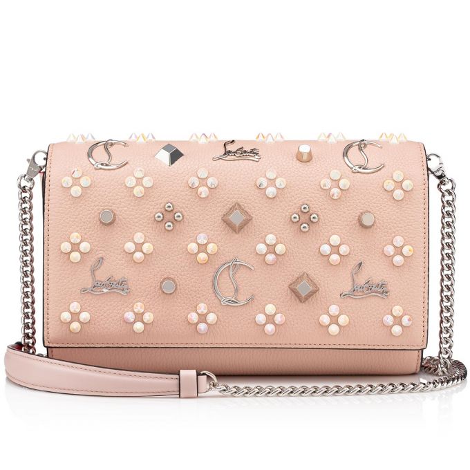 Christian Louboutin Paloma Clutch Classic Koža Pouches Ženske Pouches Roze Zlatne Bijele | RS-27168