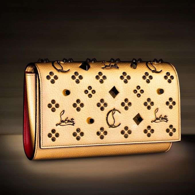 Christian Louboutin Paloma Clutch Creative Fabric Evening Bags Ženske Evening Bags Bež Zlatne | RS-71539