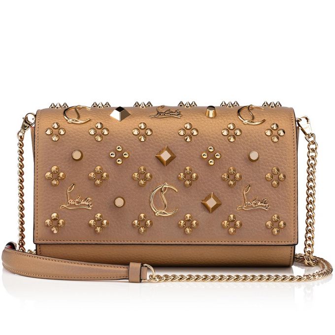 Christian Louboutin Paloma Clutch Creative Fabric Pouches Ženske Pouches Bež Zlatne | RS-73791