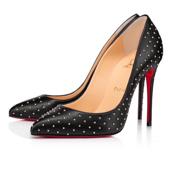 Christian Louboutin Pigalle Follies Plume 100 Nappa Pumps Ženske Pumps Crne Zlatne | RS-89630