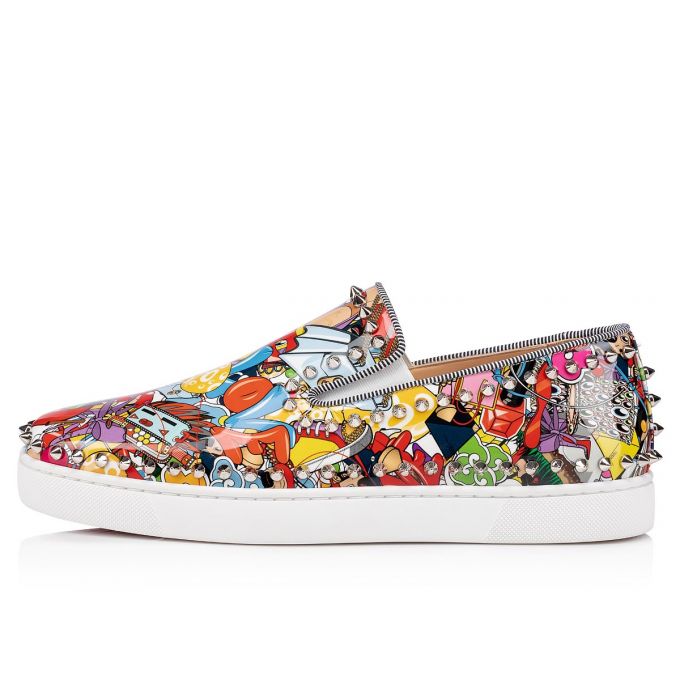 Christian Louboutin Pik Boat Creative Koža Boat Shoes Muške Cipele Za Čamce Visebojne Srebrne | RS-29609