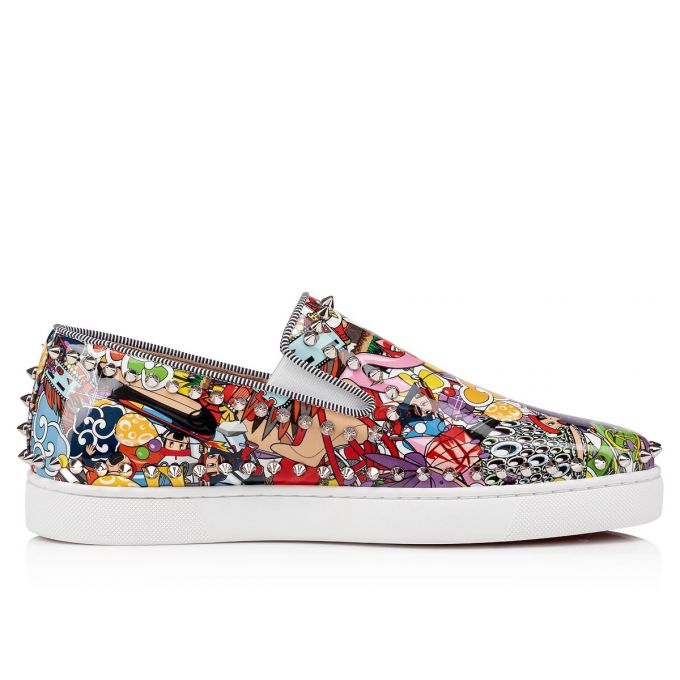 Christian Louboutin Pik Boat Creative Koža Sneakers Muške Patike Visebojne Srebrne | RS-74820