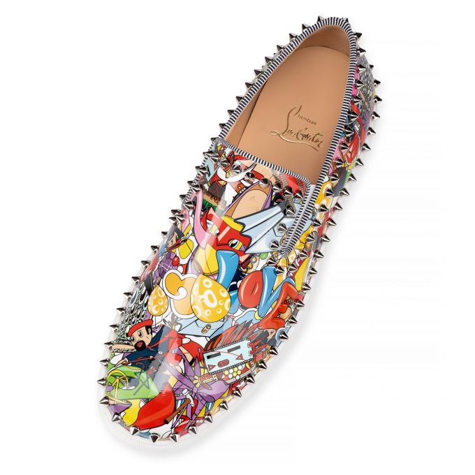 Christian Louboutin Pik Boat Creative Koža Sneakers Muške Patike Visebojne Srebrne | RS-74820