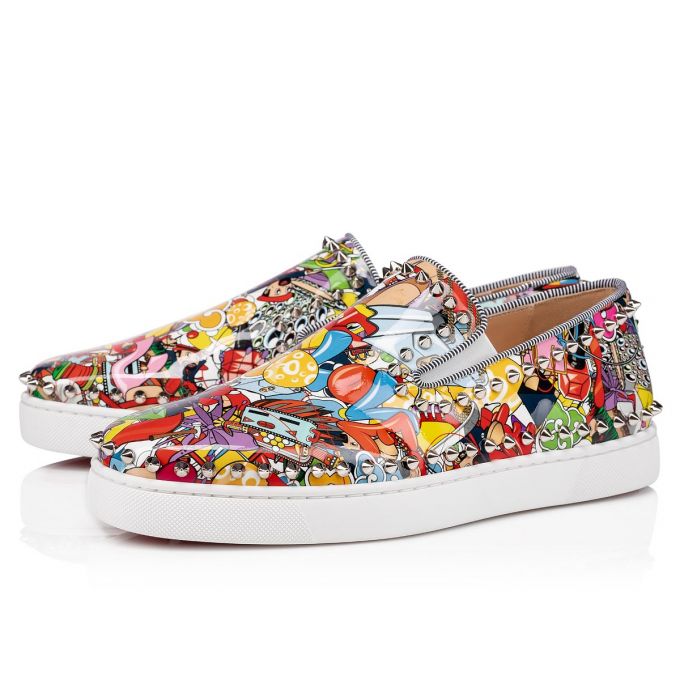 Christian Louboutin Pik Boat Creative Koža Sneakers Muške Patike Visebojne Srebrne | RS-74820