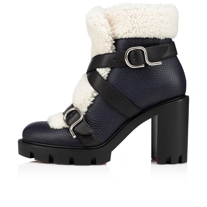 Christian Louboutin Pole Chic 70 Blue/White Calf Boots Ženske Čizme Plave Bijele | RS-93212