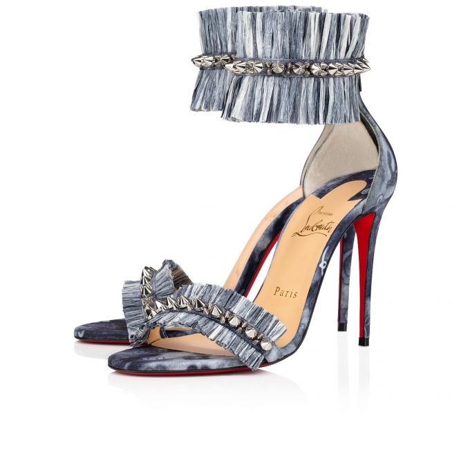 Christian Louboutin Poupedou 100 Cotton Sandals Ženske Sandale Visebojne Plave | RS-32850