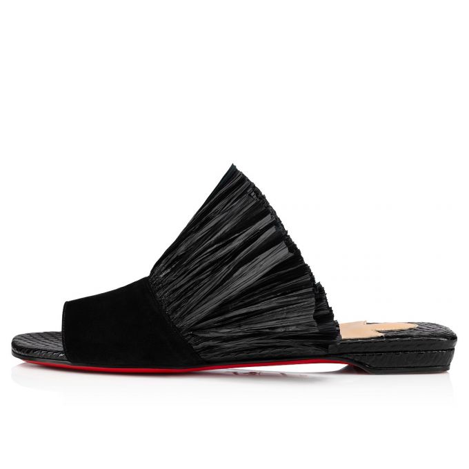 Christian Louboutin Rafinani Veau Velours Mules Ženske Mules Crne | RS-02591